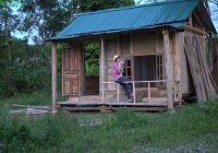 Completed construction of solid house, cast nets to catch fish in the evening / off grid
