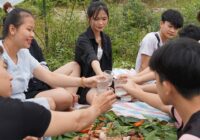 Outdoor camping with chicken and sausages with great friends.