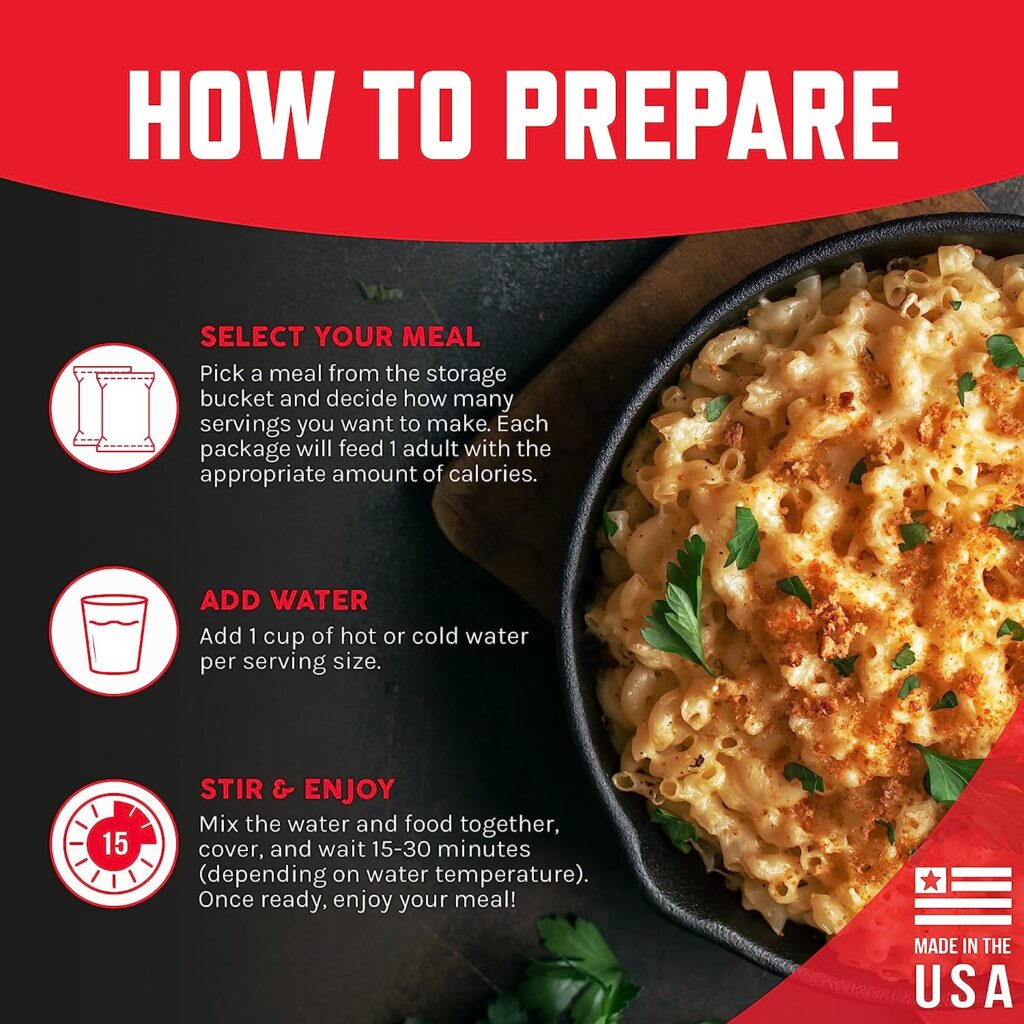 ReadyWise Emergency Food 30-Day Supply, Freeze-Dried Survival Food for Emergencies, Breakfast, Lunch, and Dinner, 2 Buckets, 25-Year Shelf Life, 298 Servings Total