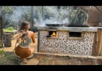 TIMELAPSE - DIY REAL CHINESE WOK STOVE - START to FINISH | OFF GRID COOKING w/ FIRE - EGG FRIED RICE